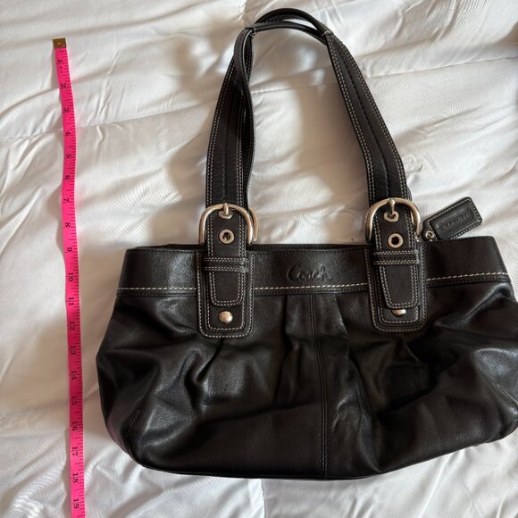 Coach Soho Hamptons Pleated Black Leather Shoulder Bag - Picture 11 of 12